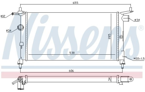 Radiator, engine cooling 632851 Nissens, Image 2