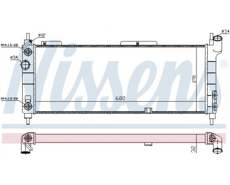 Radiator, engine cooling 632921 Nissens, Image 2