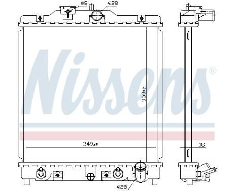 Radiator, engine cooling 633081 Nissens, Image 2