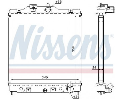 Radiator, engine cooling 63310A Nissens, Image 2