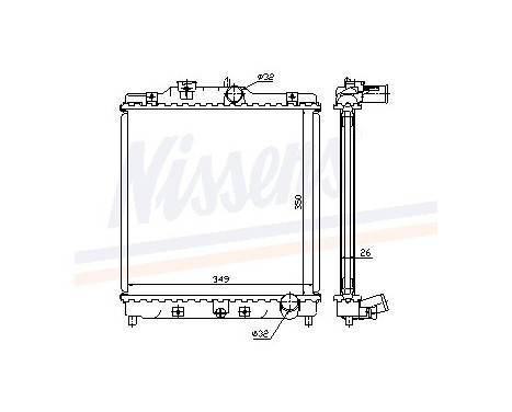 Radiator, engine cooling 63312 Nissens