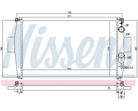 Radiator, engine cooling 63328 Nissens, Image 2