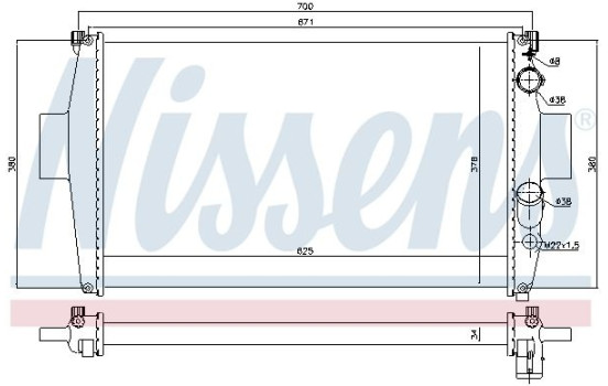 Radiator, engine cooling 63328 Nissens, Image 2