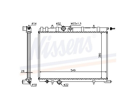 Radiator, engine cooling 63502 Nissens