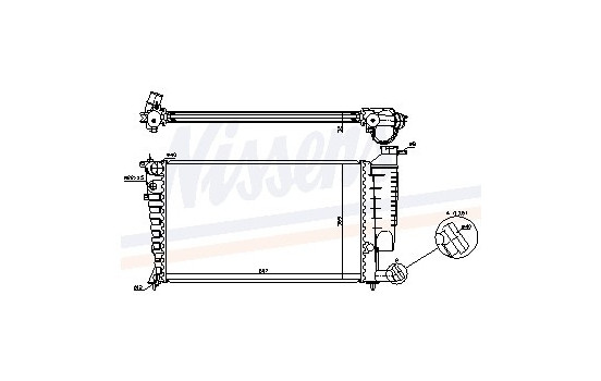 Radiator, engine cooling 63512A Nissens
