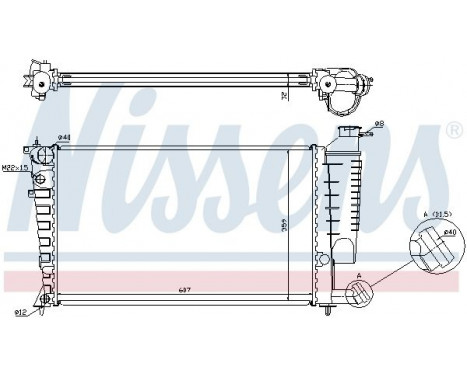 Radiator, engine cooling 63512A Nissens, Image 2