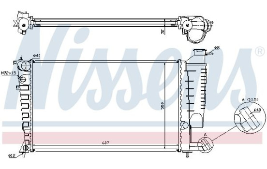 Radiator, engine cooling 63512A Nissens, Image 2