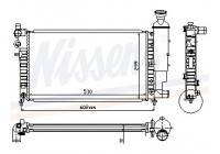 Radiator, engine cooling 63521A Nissens