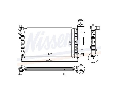 Radiator, engine cooling 63521A Nissens