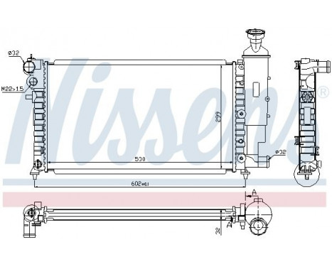 Radiator, engine cooling 63521A Nissens, Image 2