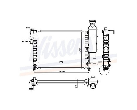 Radiator, engine cooling 63522 Nissens