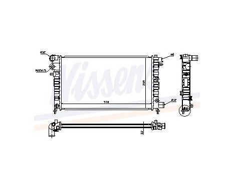 Radiator, engine cooling 63523 Nissens