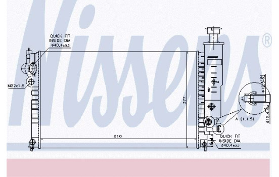 Radiator, engine cooling 63528 Nissens