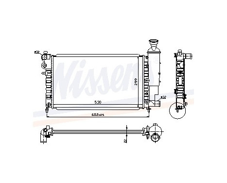 Radiator, engine cooling 63537A Nissens
