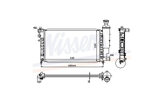 Radiator, engine cooling 63537A Nissens