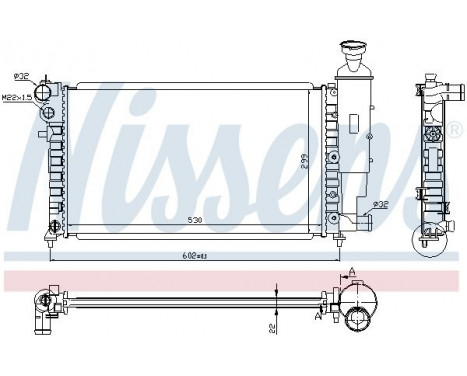 Radiator, engine cooling 63537A Nissens, Image 2