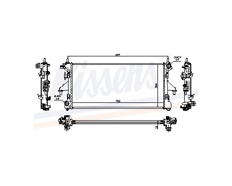 Radiator, engine cooling 63555A Nissens