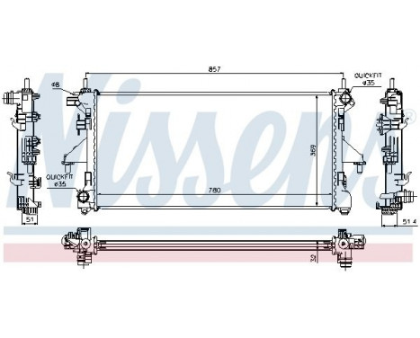 Radiator, engine cooling 63555A Nissens, Image 2