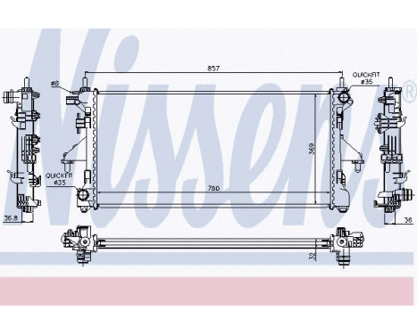 Radiator, engine cooling 63556 Nissens