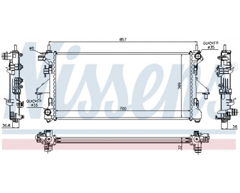 Radiator, engine cooling 63556 Nissens, Image 2