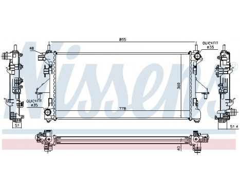 Radiator, engine cooling 63566 Nissens