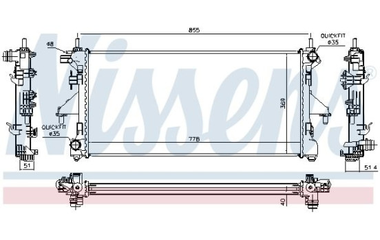 Radiator, engine cooling 63566 Nissens
