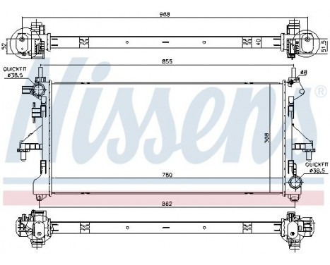 Radiator, engine cooling 63567 Nissens