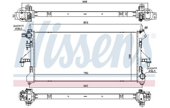 Radiator, engine cooling 63567 Nissens