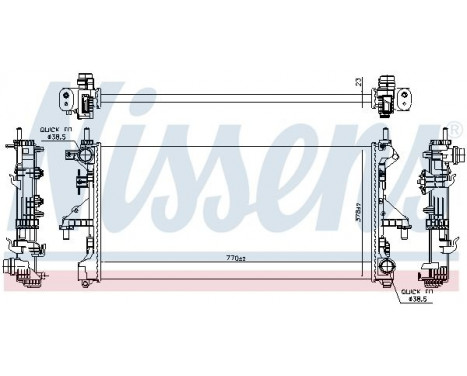 Radiator, engine cooling 63568 Nissens