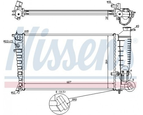 Radiator, engine cooling 63585A Nissens