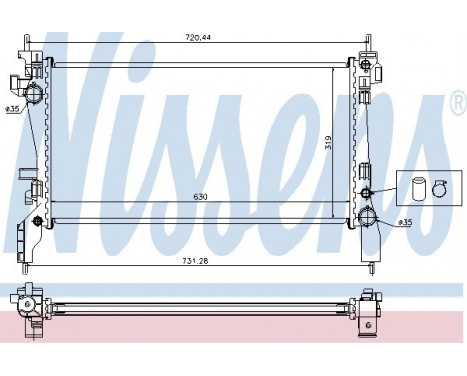 Radiator, engine cooling 636004 Nissens