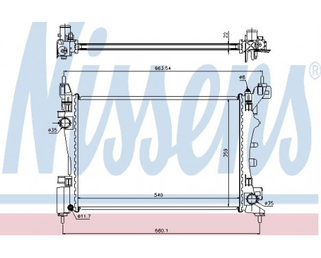 Radiator, engine cooling 636005 Nissens