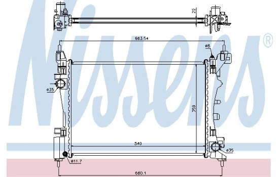 Radiator, engine cooling 636005 Nissens