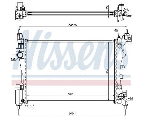 Radiator, engine cooling 636005 Nissens, Image 2