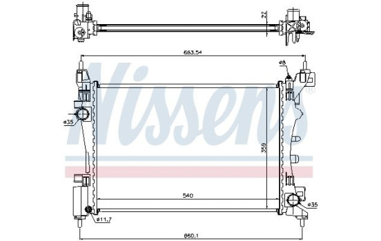 Radiator, engine cooling 636005 Nissens, Image 2