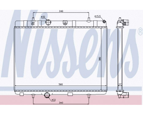 Radiator, engine cooling 636007 Nissens