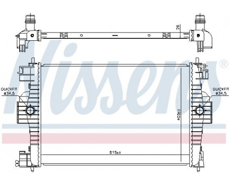 Radiator, engine cooling 636012 Nissens