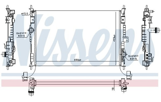 Radiator, engine cooling 636014 Nissens