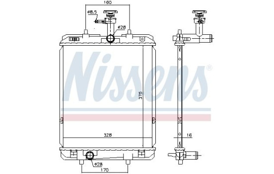 Radiator, engine cooling 636015 Nissens