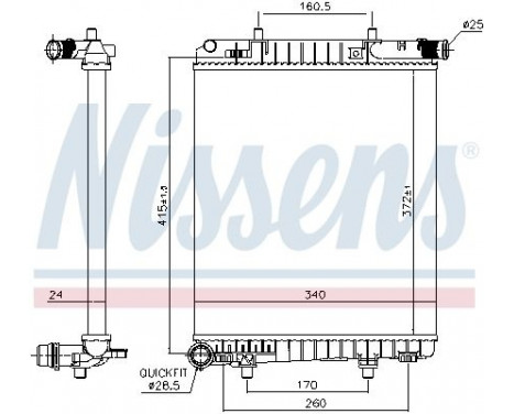 Radiator, engine cooling 636016 Nissens