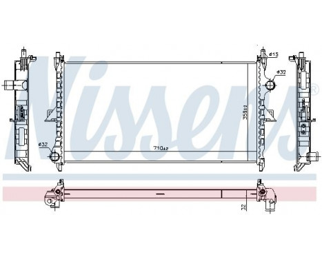 Radiator, engine cooling 636019 Nissens