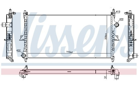 Radiator, engine cooling 636019 Nissens