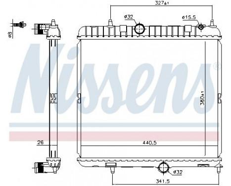 Radiator, engine cooling 636028 Nissens