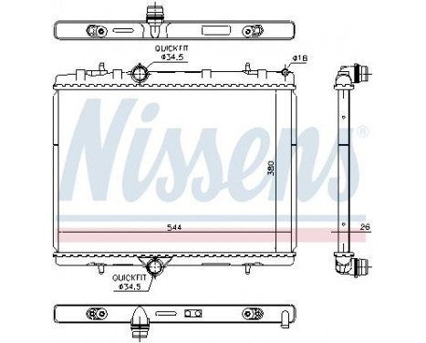 Radiator, engine cooling 636029 Nissens