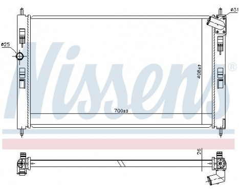 Radiator, engine cooling 636032 Nissens