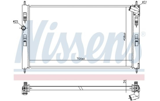 Radiator, engine cooling 636032 Nissens