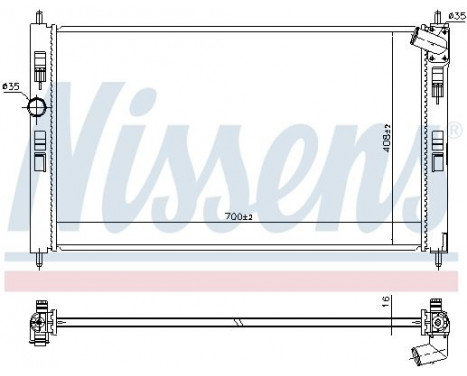 Radiator, engine cooling 636033 Nissens