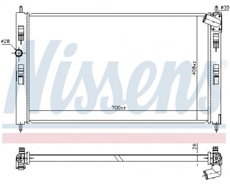 Radiator, engine cooling 636034 Nissens