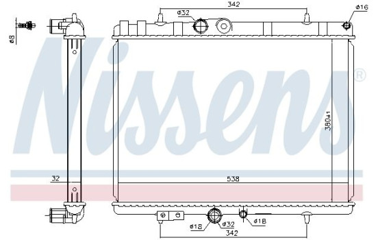 Radiator, engine cooling 636039 Nissens