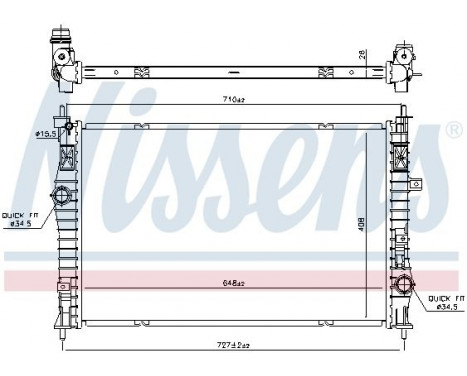 Radiator, engine cooling 636042 Nissens
